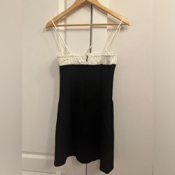 NEW Reformation Sadie Knit Mini Body-con Dress White Black Contrast | size S - Picture 8 of 10